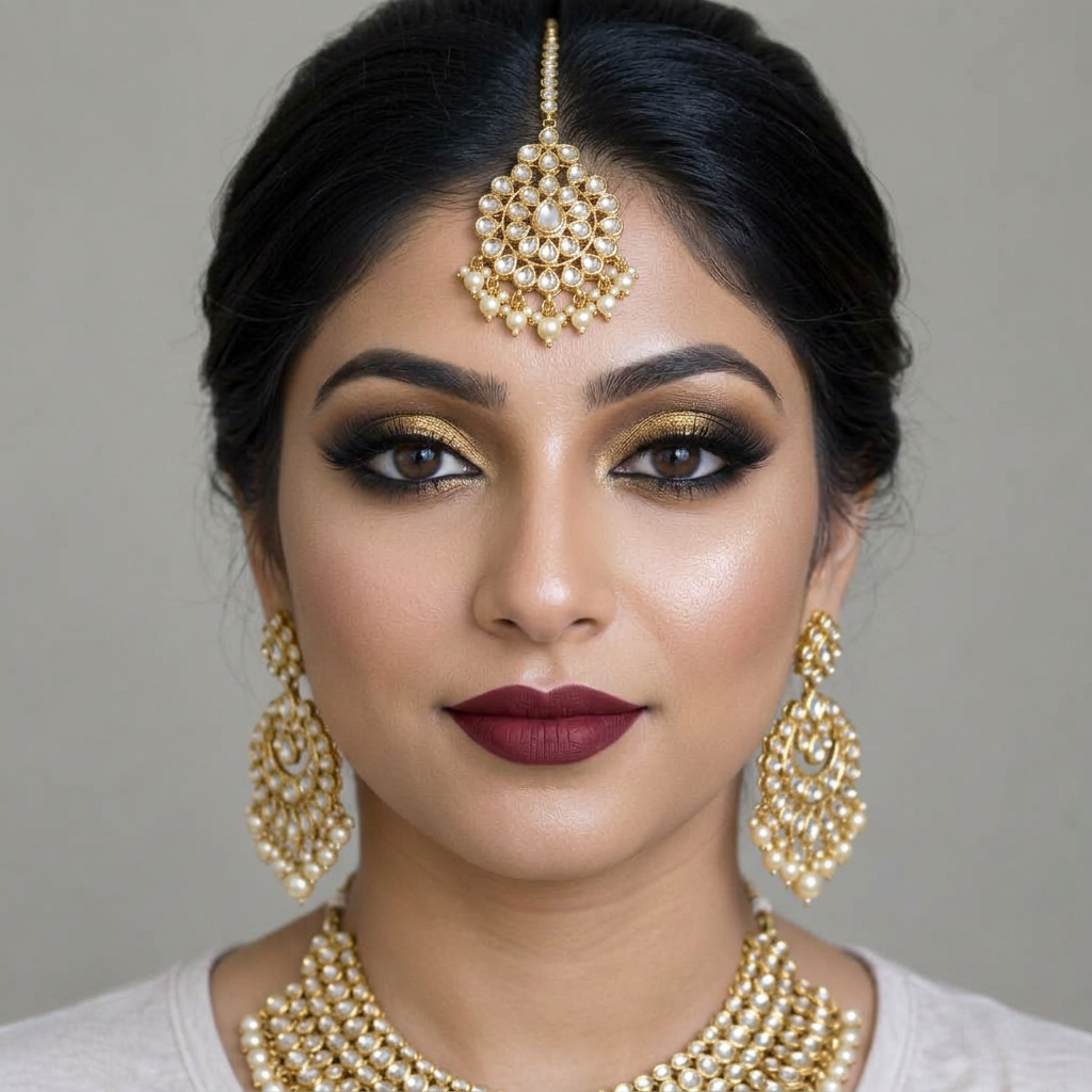 After: finished bridal look